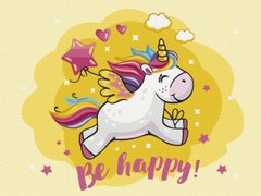 Картина за номерами "Щасливий єдиноріг" BrushMe полотно на підрамнику 30х40см KBS0110 в інтернет-магазині "Я - Picasso"