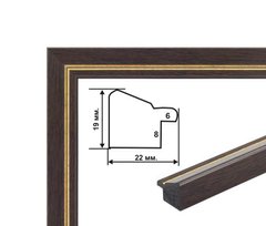Багетна рамка (коричнево-золота 2 см) 40х50 в інтернет-магазині "Я - Picasso"