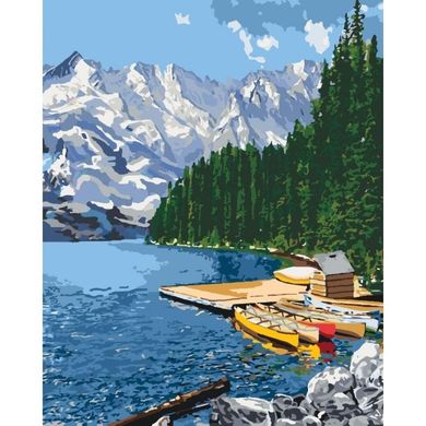 Картина за номерами "Гірське озеро" Ідейка полотно на підрамнику 40x50см КНО2223 в інтернет-магазині "Я - Picasso"