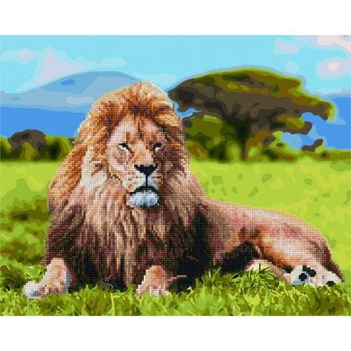 Алмазна картина-розмальовка "Царствений лев" BrushMe 3D ефект подарункова коробка 40x50 cм GZS1092 в інтернет-магазині "Я - Picasso"