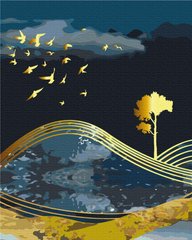 Картина за номерами "Птахи ночі з золотою фарбою" BrushMe полотно на підрамнику 40x50см BS53042 в інтернет-магазині "Я - Picasso"