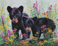 Алмазная мозаика - Медвежата в цветах 40x50 см в интернет-магазине "Я - Picasso"