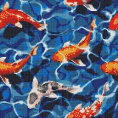 Алмазная мозаика "Японские карпы" Идейка 40x40см AMO7397 в интернет-магазине "Я - Picasso"