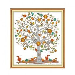 Дерево кохання Набір для вишивання хрестиком з друкованою схемою на тканині Joy Sunday c984 в интернет-магазине "Я - Picasso"