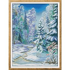 Зимовий ліс 3 Набір для вишивання хрестиком з друкованою схемою на тканині Joy Sunday F956 в інтернет-магазині "Я - Picasso"