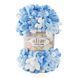 Пряжа Alize Puffy Fine Color/Алізе Пуффі Файн Колор, блакитний-білий 6371