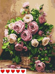 Картини за номерами "Букет троянд" Барви полотно на підрамнику 40x50 см 0015П1 в інтернет-магазині "Я - Picasso"