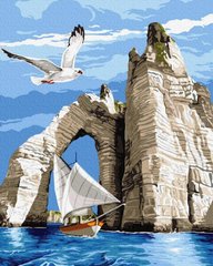 Картина за номерами "Яхта біля скель" BrushMe полотно на підрамнику 40x50см GX27242 в інтернет-магазині "Я - Picasso"