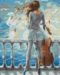 Картина за номерами "Музична дівчинка" BrushMe полотно на підрамнику 40х50см BS22303 в інтернет-магазині "Я - Picasso"