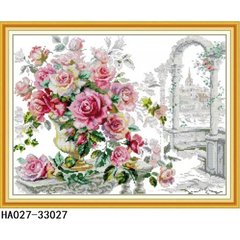 Роза в цвіту Набір для вишивання хрестиком з друкованою схемою на тканині Joy Sunday HA027 в интернет-магазине "Я - Picasso"
