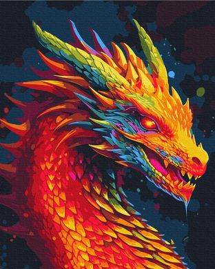 Картина за номерами "Неоновий дракон" BrushMe полотно на підрамнику 40х50см BS53744 в інтернет-магазині "Я - Picasso"