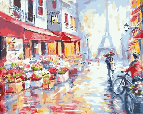 Картина за номерами "Квіткова вулиця в Парижі" BrushMe полотно на підрамнику 40x50см GX7959 в інтернет-магазині "Я - Picasso"