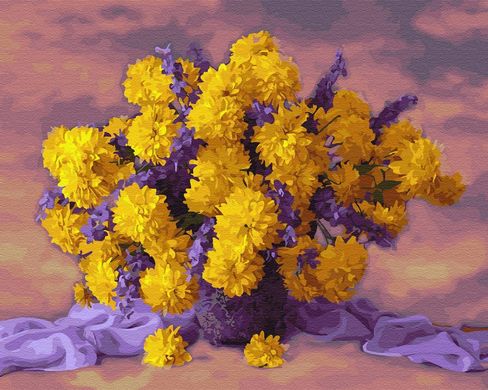Картина за номерами "Букет жовтих хризантем" BrushMe полотно на підрамнику 40x50см GX34028 в інтернет-магазині "Я - Picasso"