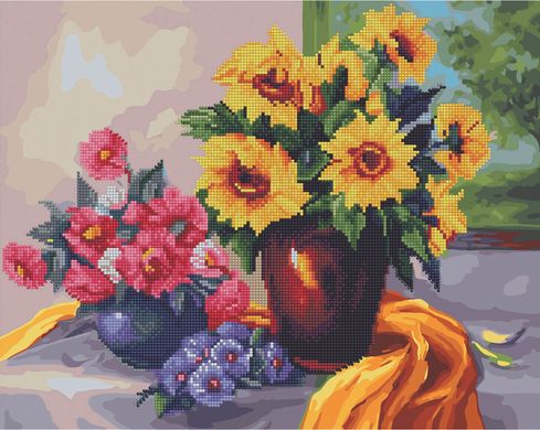 Алмазна картина-розмальовка "Квітковий натюрморт" BrushMe 3D ефект подарункова коробка 40x50 cм GZS1056 в інтернет-магазині "Я - Picasso"