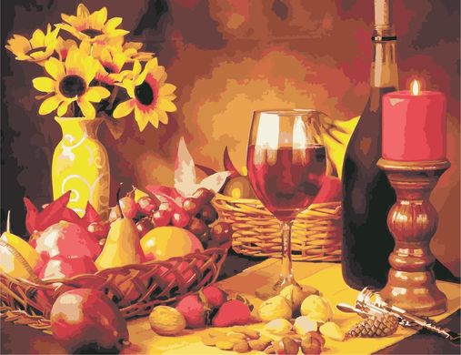 Картина по номерам - Вино и фрукты 50x65 в интернет-магазине "Я - Picasso"