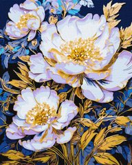 Картина за номерами "Елегантні квіти з фарбами металік extra" Ідейка полотно на підрамнику 40х50см KHO3259 в інтернет-магазині "Я - Picasso"
