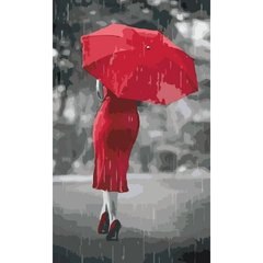 Картина за номерами "Червона парасолька" Ідейка полотно на підрамнику 30x50см КНО2655 в інтернет-магазині "Я - Picasso"