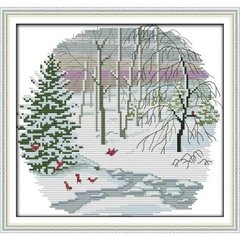 Чотири сезони-зима Набір для вишивання хрестиком з друкованою схемою на тканині Joy Sunday F624 в інтернет-магазині "Я - Picasso"