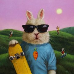 Постер "Кролик скейтер ©Lucia Heffernan" 50х50см CN53311L в интернет-магазине "Я - Picasso"