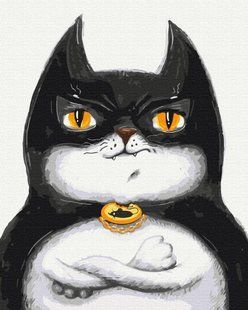 Картина за номерами ""Котик Бетмен. Марианна Пащук" BrushMe полотно на підрамнику 40х50см BS53116 в інтернет-магазині "Я - Picasso"