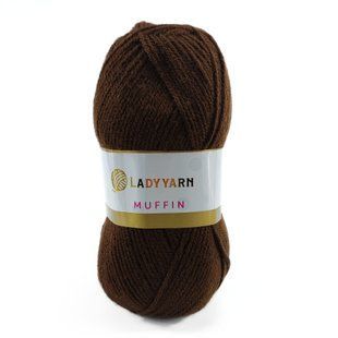 Пряжа Muffin/Мафін, коричневий AHB003, Lady Yarn