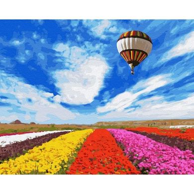 Картина по номерам "Полёт над тюльпанным полем" BrushMe холст на подрамнике 40x50см GX34021 в інтернет-магазині "Я - Picasso"