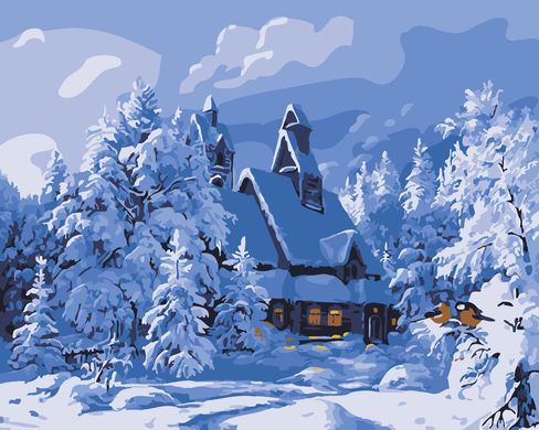 Картины по номерам - Зимний домик 40x50 в интернет-магазине "Я - Picasso"