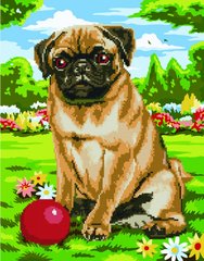 Алмазная картина-раскраска - Игра с собакой 40x50 см в интернет-магазине "Я - Picasso"