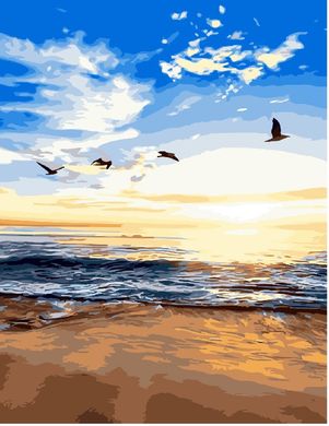 Картина по номерам "Ранковий пляж" BrushMe холст на подрамнике 40x50см GX3329 в інтернет-магазині "Я - Picasso"