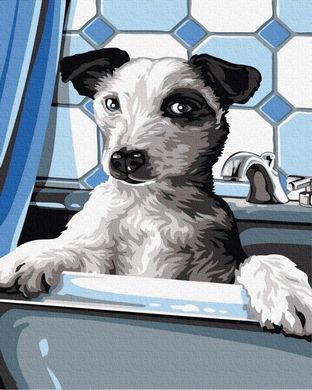 Картина за номерами "Собачка на купанні" BrushMe полотно на підрамнику 40x50см GX26538 в інтернет-магазині "Я - Picasso"