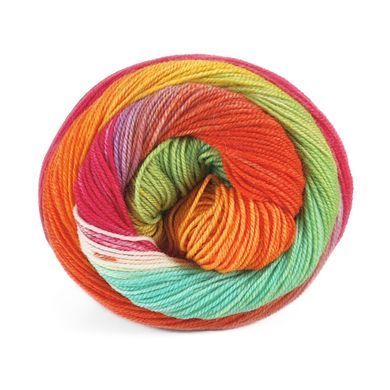 Пряжа Harmonious Sock/Хармониус Сок, бирюзовый-зеленый-желтый-оранжевый-красный мультиколор 1, Laines du Nord