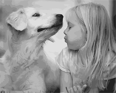 Картина за номерами "Дівчинка з собакою" ArtStory подарункова упаковка 40х50см AS1010 в інтернет-магазині "Я - Picasso"