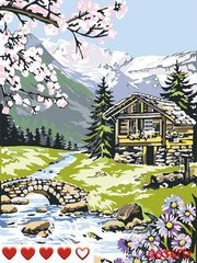 Картины по номерам "Домик в горах" Барвы холст на подрамнике 40x50 см 0036П1 в интернет-магазине "Я - Picasso"