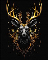 Картина за номерами "Лісова корона" BrushMe із золотою фарбою на чорному полотні 40x50см BSB0005 в інтернет-магазині "Я - Picasso"