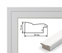 Багетна рамка (біла рельєфна 3 см) в інтернет-магазині "Я - Picasso"