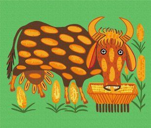 Картина по номерам "Корова такая даст пять тысяч литров молока. Мария Примаченко" Brushme 50x60см BS53719L в интернет-магазине "Я - Picasso"