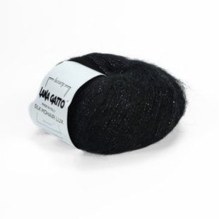 Пряжа Silk Mohair Lux/Сілк Мохер Люкс, чорний 5000, Lana Gatto