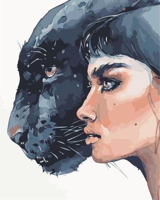 Картина по номерам - Девушка и пантера 40х50 в интернет-магазине "Я - Picasso"