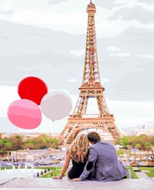 Картина за номерами "Паризьке кохання" BrushMe полотно на підрамнику 40x50см PGX4886 в інтернет-магазині "Я - Picasso"
