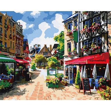 Картина за номерами "Літня вулиця" BrushMe полотно на підрамнику 40х50см GX6922 в інтернет-магазині "Я - Picasso"