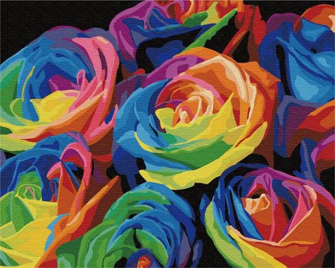 Картина за номерами "Райдужні троянди" BrushMe полотно на підрамнику 40x50см G057 в інтернет-магазині "Я - Picasso"