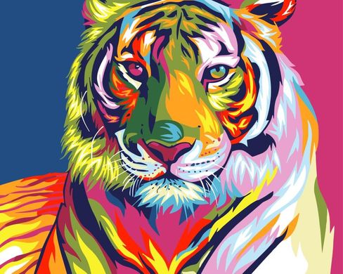 Картина за номерами "Тигр поп арт" BrushMe полотно на підрамнику 40x50см GX9203 в інтернет-магазині "Я - Picasso"