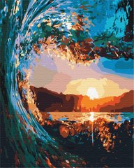 Картина за номерами " Захід сонця крізь хвилі" BrushMe полотно на підрамнику 40х50см BS31439 в інтернет-магазині "Я - Picasso"