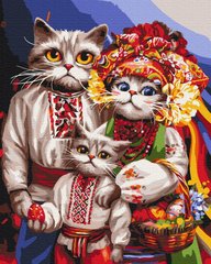 Картина за номерами "Сім'я котиків-гуцулів. Маріанна Пащук" BrushMe полотно на підрамнику 40х50см BS53737 в інтернет-магазині "Я - Picasso"