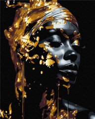 Картина за номерами "Королева сутінків" BrushMe із золотою фарбою на чорному полотні 40x50см BSB0004 в інтернет-магазині "Я - Picasso"