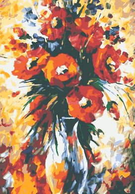 Картина по номерам "Червоні квіти" полотно на підрамнику 40x28 см RB-0668 в інтернет-магазині "Я - Picasso"