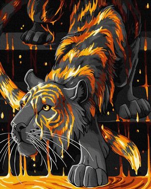 Картина по номерам - Тигр в огне 40x50 в интернет-магазине "Я - Picasso"