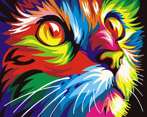 Картина по номерам - Радужный кот 40х50 в интернет-магазине "Я - Picasso"