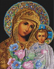 Алмазная мозаика - Икона Мария и Иисус 40x50 см в интернет-магазине "Я - Picasso"