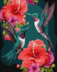 Картина по номерам "Изумрудные колибри с красками металлик extra" Идейка холст на подрамнике 40х50см KHO6581 в интернет-магазине "Я - Picasso"